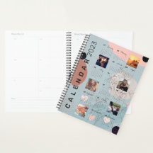 2023 Baby Blue Calendar journal , 6 custom photos