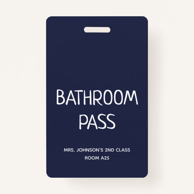 2023 Back To School Bathroom Hall Pass Badge (Front)