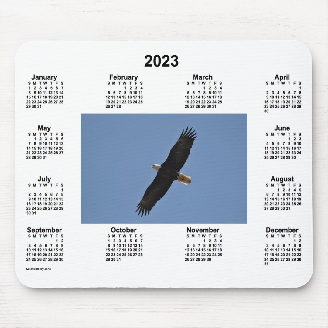 2023 Bald Eagle Calendar by Janz Mouse Pad Zazzle