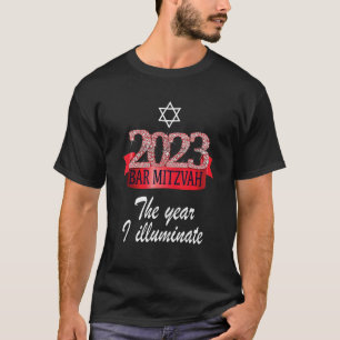 2023 Bar Mitzvah Quote Festive Black Red Decor T-Shirt