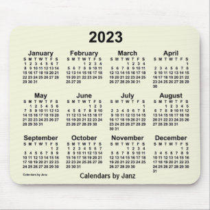 2023 Beige Calendar by Janz Mouse Pad