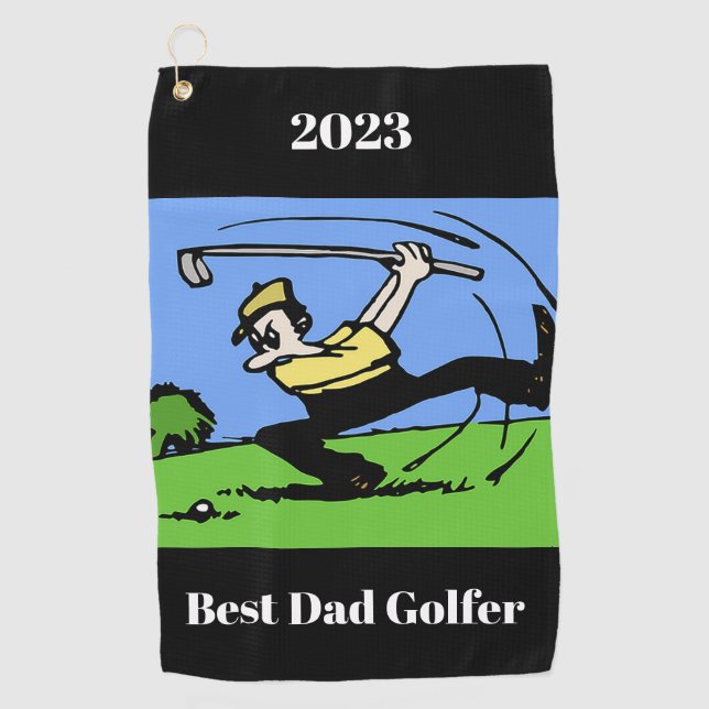 2023 Best Dad Golfer Golf Towel (Front)