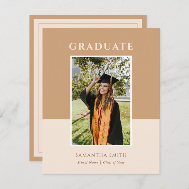2023 BUDGET Gold Modern Script Grad Announcement (Front/Back)