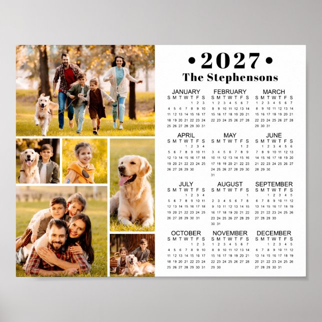 2023 Calendar 6 Photo Collage Personalized Poster (Front)
