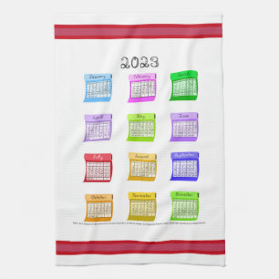 2023 Calendar Bolts Of Fabric Viva Magenta Border Kitchen Towel