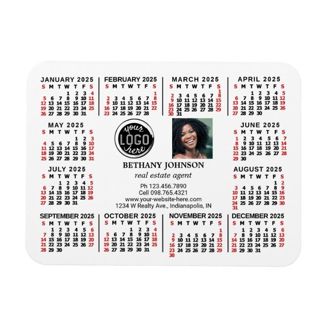 2023 Calendar Business Logo Photo Text Easy Custom Magnet (Horizontal)