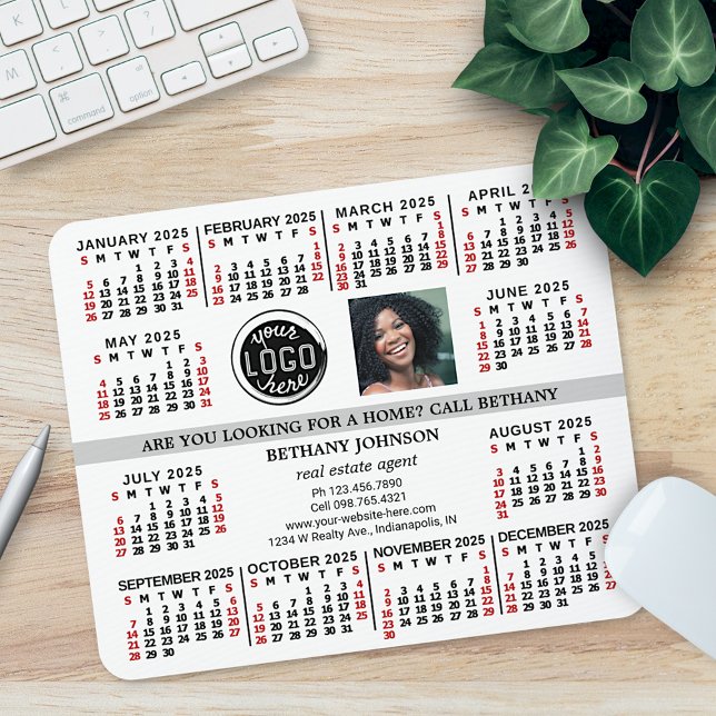 2023 Calendar Business Logo Photo Text Easy Custom Mouse Pad (Creator Uploaded)