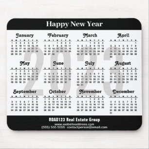 2023 Calendar Business Modern Black White Simple Mouse Pad