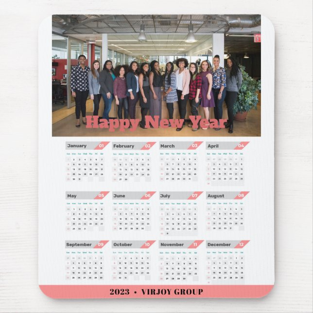 2023 Calendar Business Photo Rose Gold  Mouse Pad (Front)