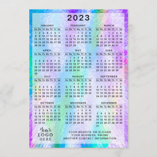 2023 Calendar Colourful Iridescent Holographic Program