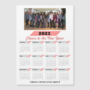2023 Calendar Corporate Rose Gold Photo Magnet