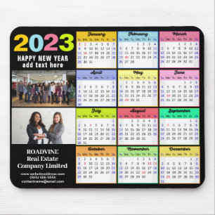 2023 Calendar Modern 2 Photo Custom Business Mouse Pad
