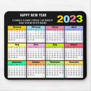 2023 Calendar Modern Custom Title Colourful Mouse Pad