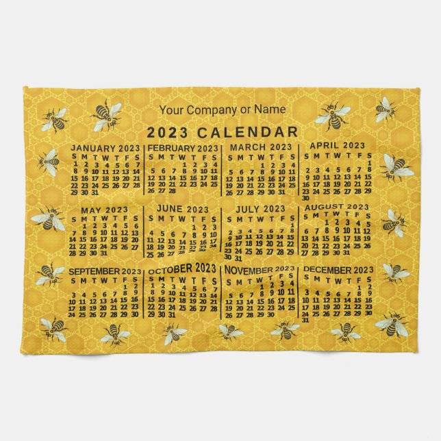 2023 Calendar (See Description for Newest Version) Kitchen Towel (Horizontal)