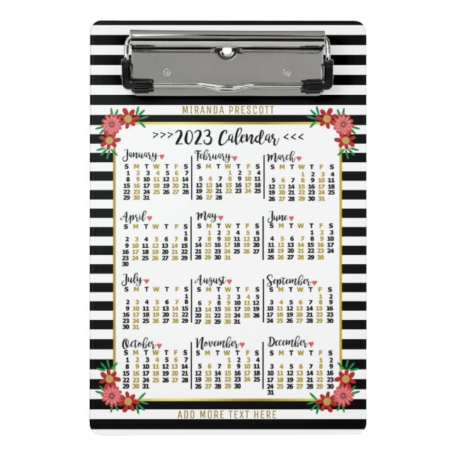 2023 Calendar (See Description for Newest Version) Mini Clipboard (Front)