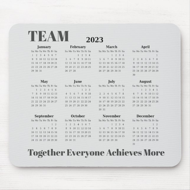 2023 Calendar TEAM Mouse Pad (Front)