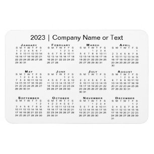 2023 Calendar with Custom Text White Magnet
