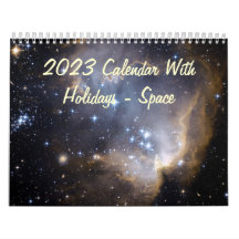 2023 Calendar With Holidays - Space