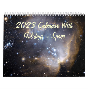 2023 Calendar With Holidays - Space