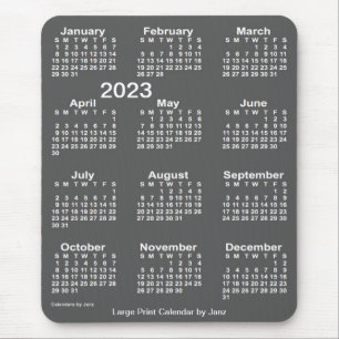 2023 Charcoal Large Print Calendar by Janz Mouse Pad