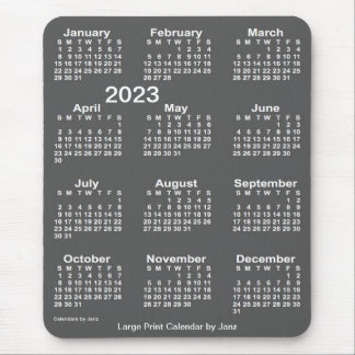 2023 Charcoal Large Print Calendar by Janz Mouse Pad