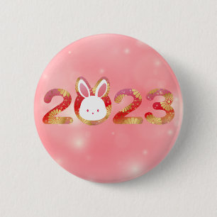 2023, Chinese New Year, Rabbit  Button