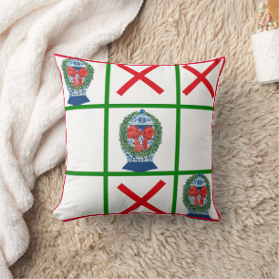 2023 Christmas Ginger Jars tic tac toe Throw Pillow