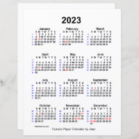 2037-2038 White School Year Calendar by Janz Postcard