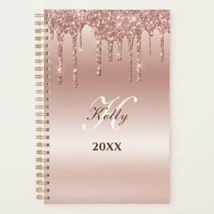  2023 Dripping  Rose Gold personalized name Planner