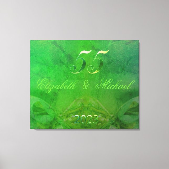 2023 Emerald Wedding 55th Wedding Anniversary Canvas Print (Front)