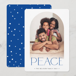 2023 FAMILY PHOTO minimalist arch PEACE blue Announcement