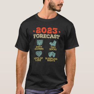 2023 Forecast New Mom Dad Expecting Baby Announcem T-Shirt
