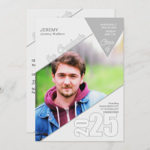 2023 Geometric Shapes Photo Graduation Invitation