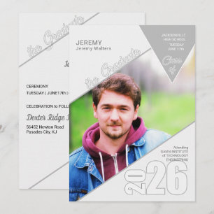 2023 Geometric Shapes Photo Graduation Invitation
