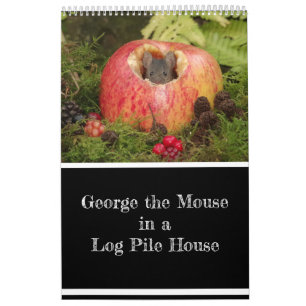 2023 George the mouse in a log pile house new Calendar