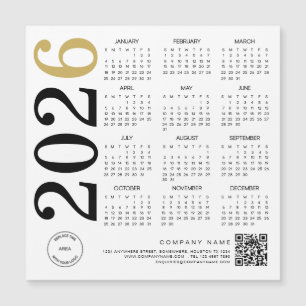 2023 Gold White Calendar Logo QR Code Business