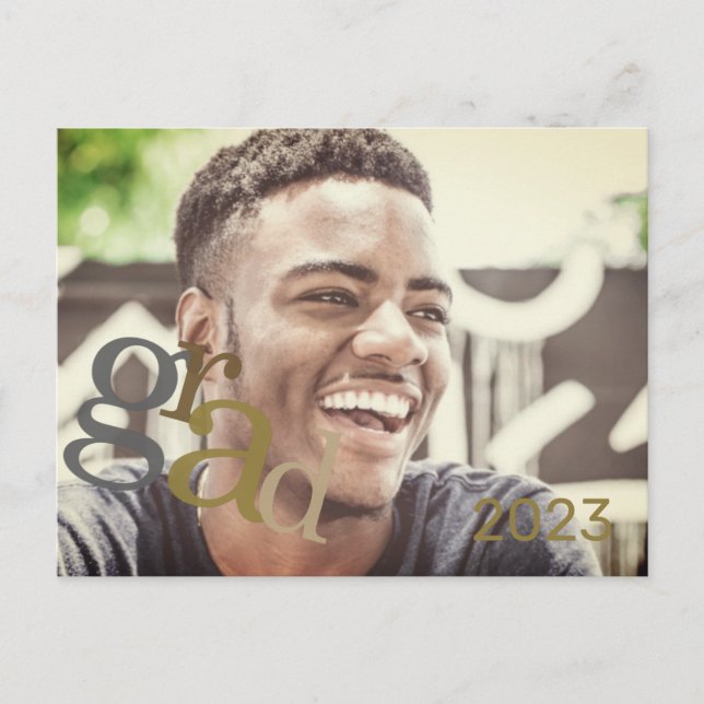 2023 Grad Photo Brown Tones Announcement Card (Front)