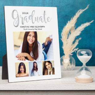 2023 Graduate Silver Script 4 Photo Collage Plaque