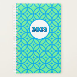 2023 Green Blue Circle Motif Moderne Planner