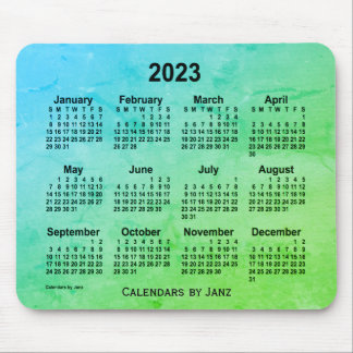 2023 Green Leaf Grey Calendar by Janz Mouse Pad