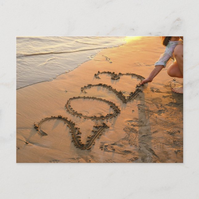 2023 Happy New Year, Beach Sand Writing Card (Front)
