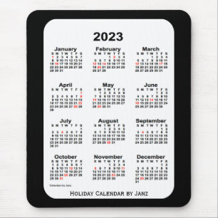 2023 Holiday Two Tone Black Calendar by Janz Mouse Pad