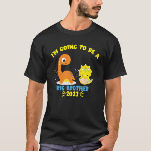 2023 I'm Going To Be A Big Brother Brontosaurus Di T-Shirt