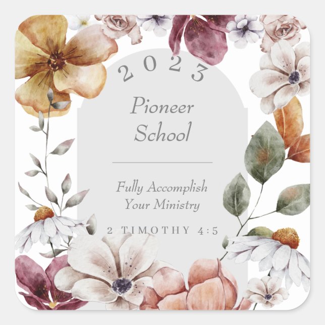 2023 JW Ministry Supply  Pioneer School Square Sticker (Front)