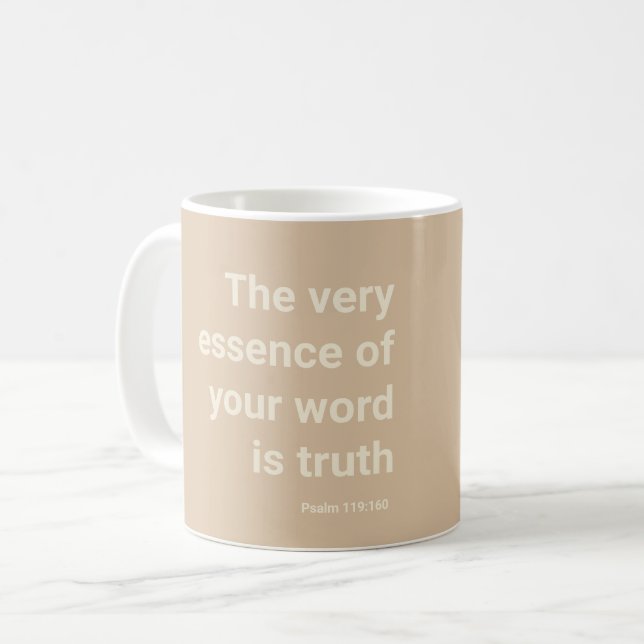 2023 JW year text Psalm 119:160 Minimal Beige Coffee Mug (Front Left)