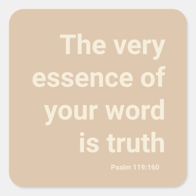 2023 JW year text Psalm 119:160 Minimal Beige  Square Sticker (Front)