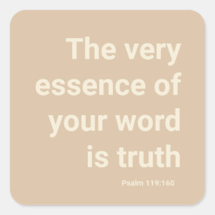 2023 JW year text Psalm 119:160 Minimal Beige  Square Sticker