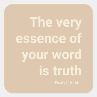 2023 JW year text Psalm 119:160 Minimal Beige Square Sticker
