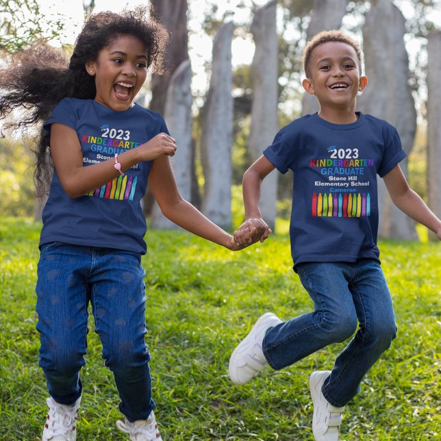 2023 Kindergarten Graduate Personalized Cute Kids T-Shirt (Creator Uploaded)