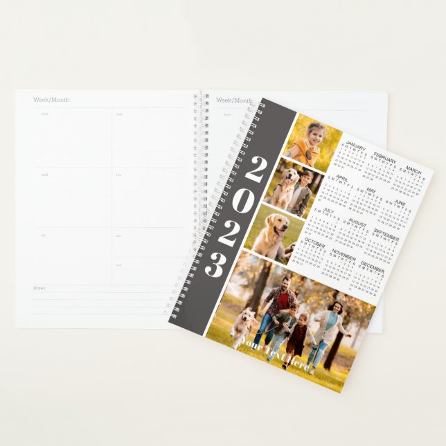 2023 Modern 5 Photo Year At A Glance Personalized Planner (Display)